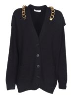 Cardigan nero con catena