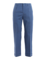 Pantaloni in lana leggera con risvolti