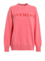 Pullover in cashmere con logo intarsiato