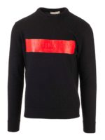 Pullover con stampa logo nero