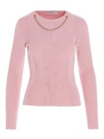 Pullover rosa con catenella