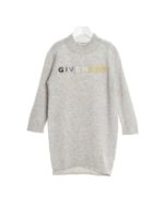 Abito con stampa logo flock grigio