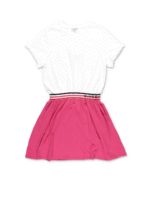 Vestito bianco e rosa