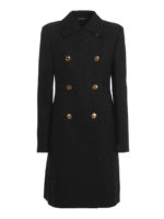 Cappotto in misto viscosa con bottoni dorati