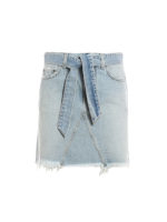 Minigonna in denim slavato con cintura