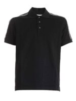 Polo nera con bande logo