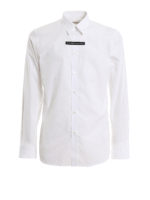 Camicia in popeline con fettuccia stampa logo