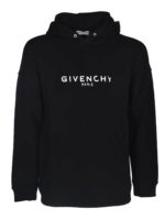 Felpa destroyed nera con cappuccio