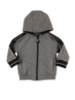 Felpa con zip grigio melange