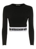 Maglia crop con logo e greca