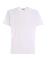 T-shirt bianca con logo tono su tono