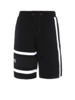 Bermuda nere con bande logate