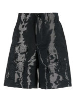 Bermuda cargo in misto cotone effetto bagnato