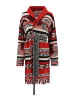 Cardigan stile vestaglia in jacquard