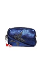 Borsa a tracolla Star in pelle laminata blu