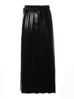 Gonna plissettata in lana spalmata