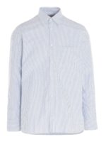 Camicia a righe bianca e azzurra