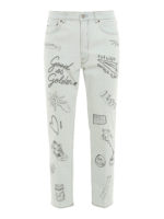 Jeans con stampe logo