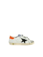 Sneakers Old School bianche e arancioni