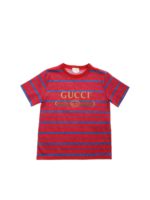 T-shirt rosso ciliegia con stampa blu