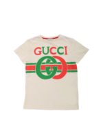 T-shirt color crema con stampa GG