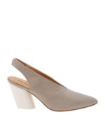 Slingback Rose in vera pelle color tortora