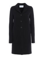 Cappotto boxy nero in lana cotta