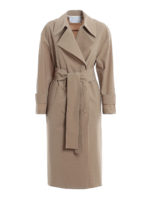Trench in tessuto tecnico total beige