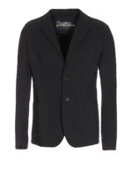 Blazer monopetto nero in tessuto tecnico