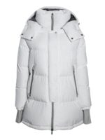 Piumino bianco con cappuccio removibile