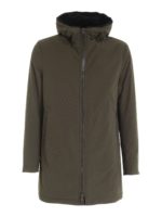 Parka imbottito con simil pelliccia