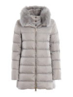 Piumino lungo con pelliccia e zip