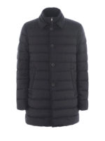 Piumino LImpermeabile nero in nylon spalmato