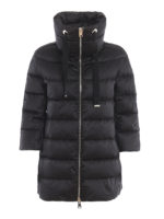 Piumino asimmetrico in raso opaco