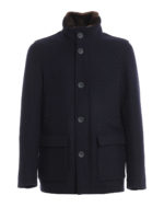 Giaccone imbottito in panno di misto lana