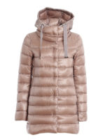 Piumino con cappuccio in ciniglia