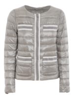 Piumino trapuntato con inserti in gros-grain