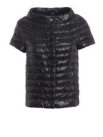 Piumino nero Margherita a maniche corte