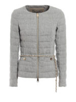 Giacca imbottita in lino grigio perla