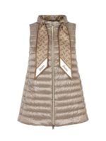 Piumino smanicato con sciarpa