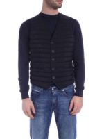 Piumino smanicato nero con logo