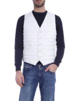 Piumino smanicato bianco con logo