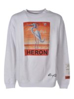 Felpa bianca con stampa airone