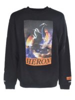 Felpa stampa aironi nera