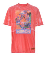 T-shirt delave con stampa multicolor