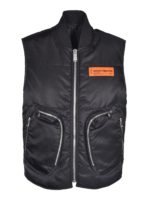 Gilet imbottito con maxi tasche zip nero