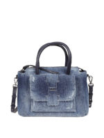 Borsa in denim slavato