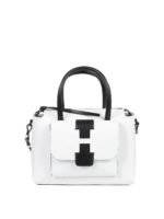 Bauletto in pelle liscia con logo