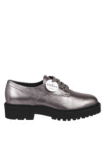 Stringate in pelle metallizzata