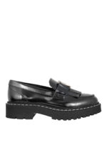 Mocassini in pelle con logo metallico